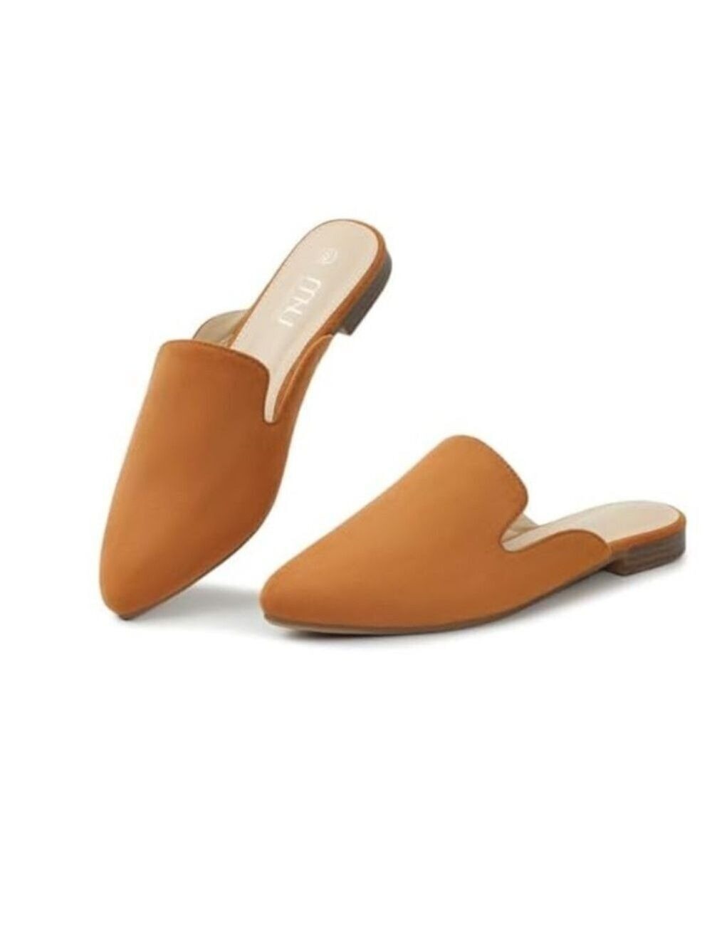 Musshoe Tan Suede Pointed Toe Mules Flats Size 8.5
